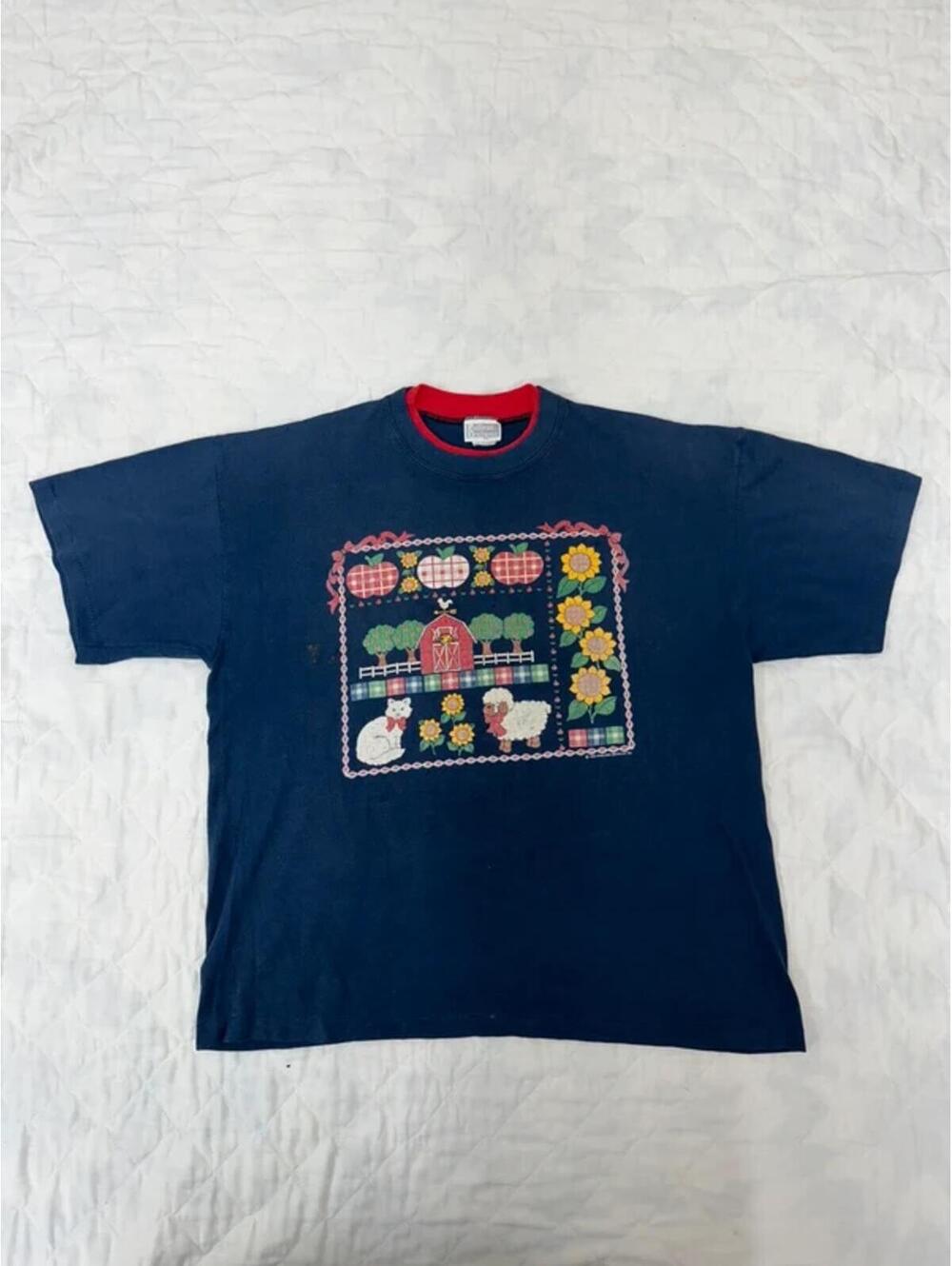 Vintage 90s Endless Designs Farm Animals T-Shirt